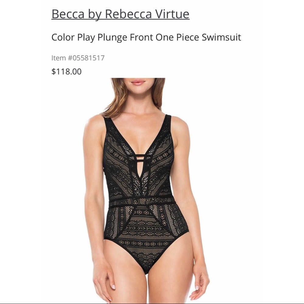 Becca by Rebecca Virtue One Piece Swimsuit NWT
